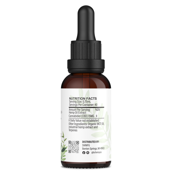 THC-Free Unflavored CBD Oil - 600mg, 1000mg, 1800mg - BC Organics