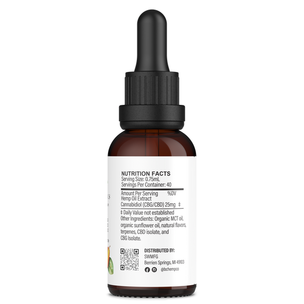 もかさん専用 CBDオイル.CBGオイル.CBNオイル Mango CBD + CBG Oil - Energy and Focus - BC Organics