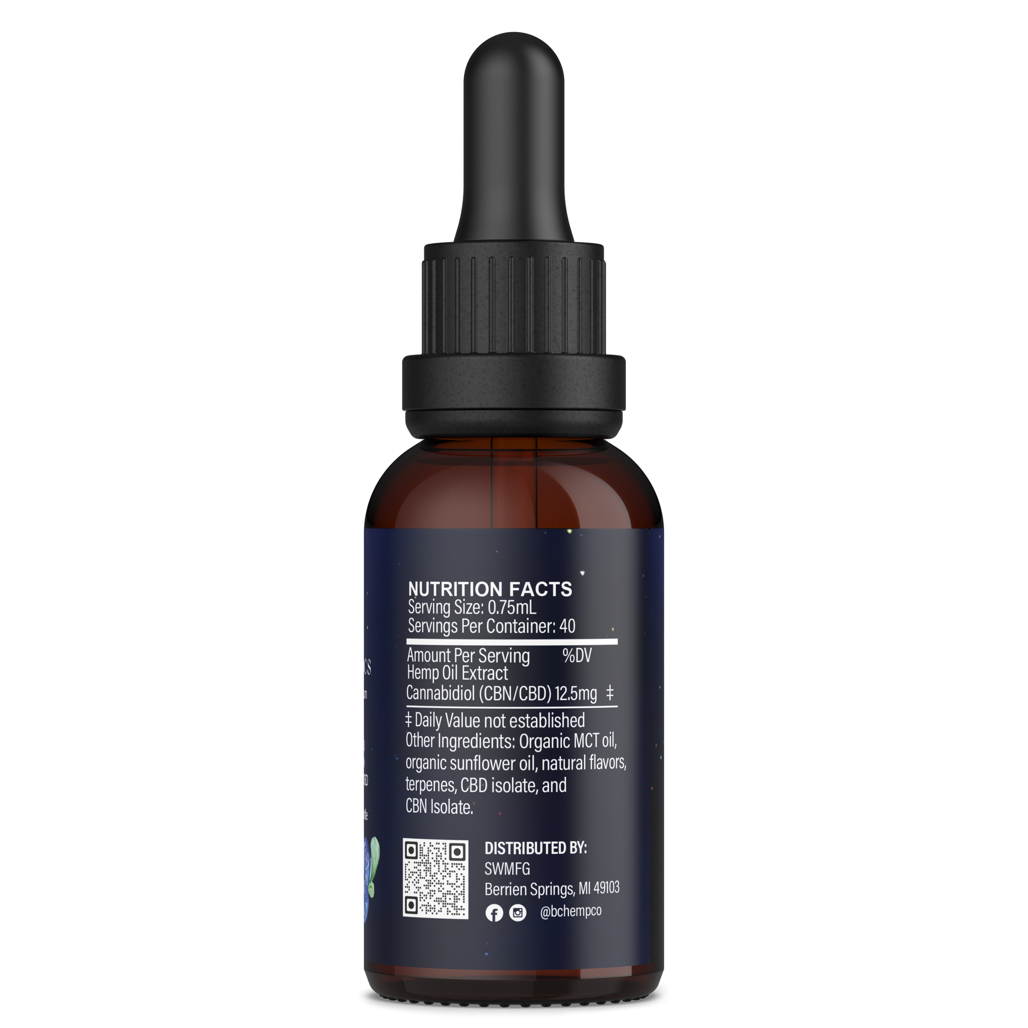 Blueberry CBD + CBN Oil Restful Sleep and Relaxation - BC Organics Blueberry CBD + CBN Oil Restful Sleep and Relaxation - BC Organics