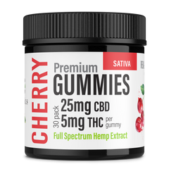 Cherry Balance Gummies: 25mg CBD + 5mg THC | Full Spectrum