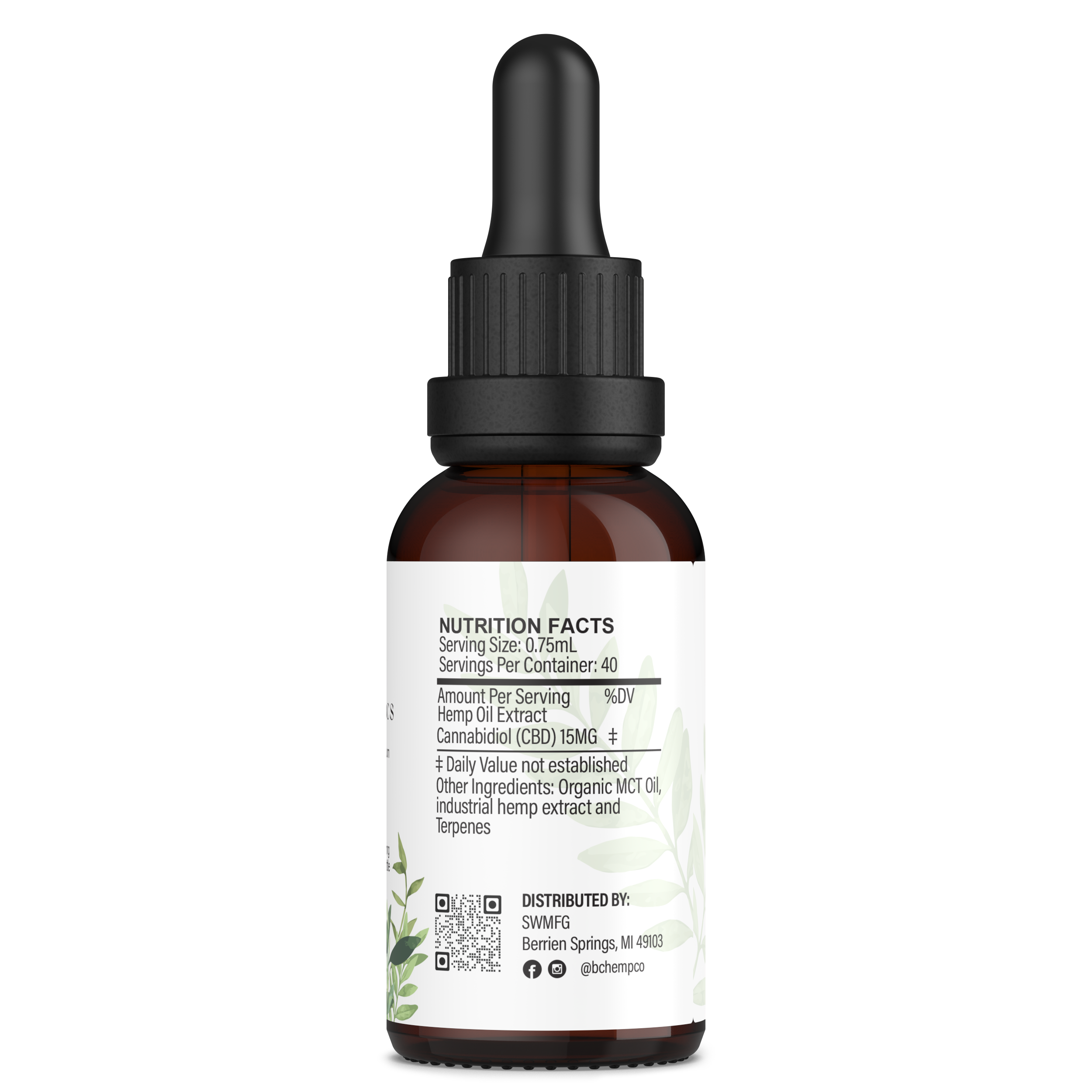 THC-Free Unflavored CBD Oil - 600mg, 1000mg, 1800mg - BC Organics