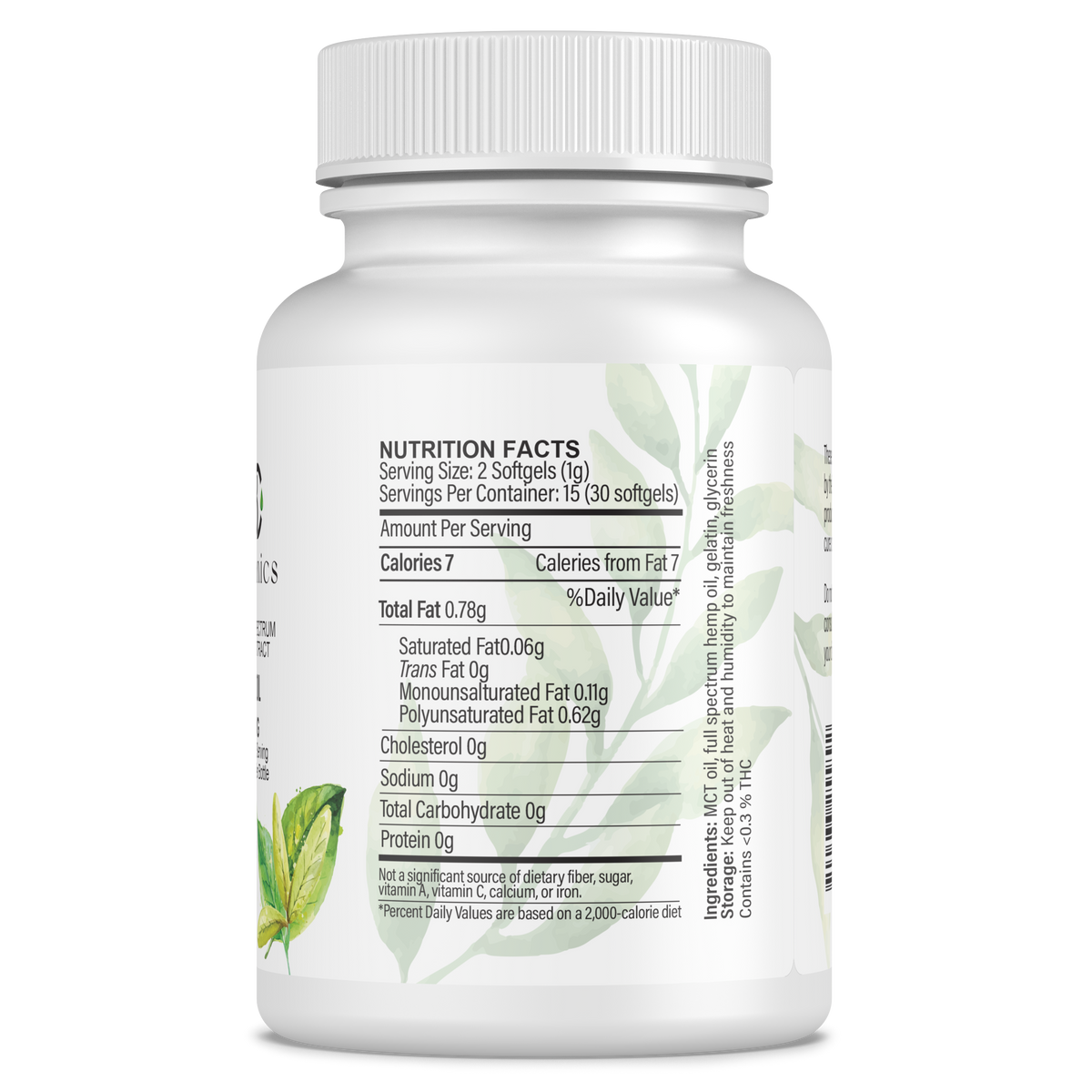 BC Organics CBD Softgels 25mg