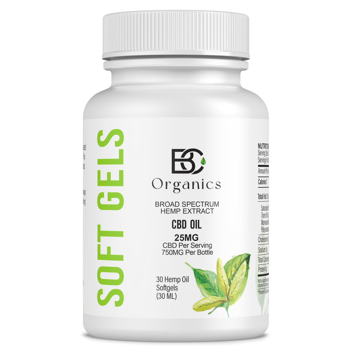 BC Organics CBD Softgels 25mg