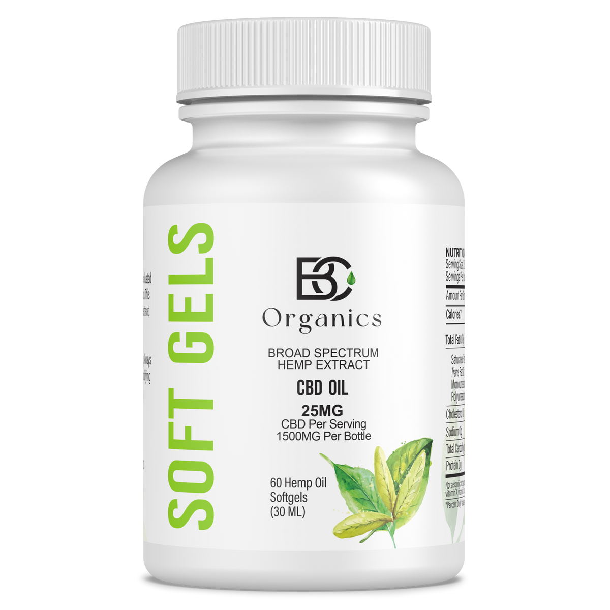 BC Organics CBD Softgels 25mg